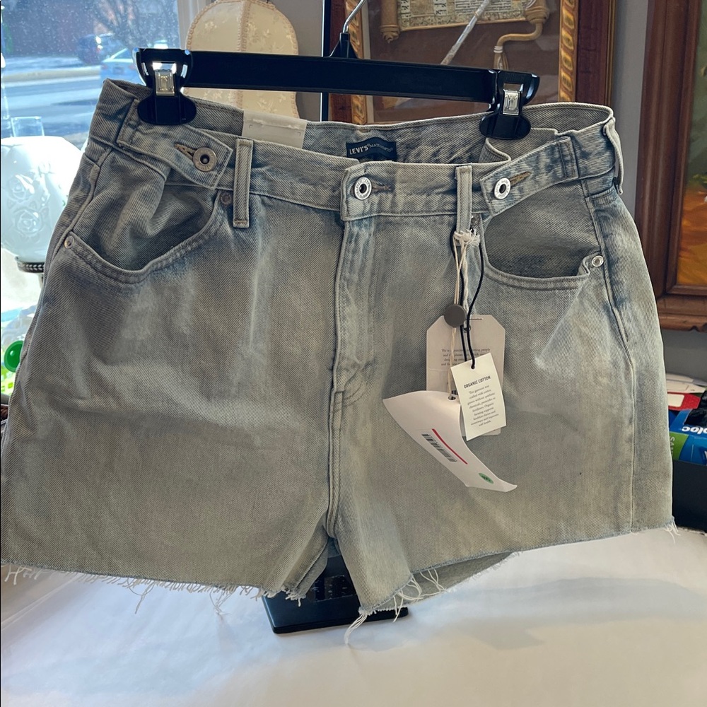 Levi’s Made & Crafted Cinched Tab Short SZ 29 Light Wash High Rise Denim Shorts